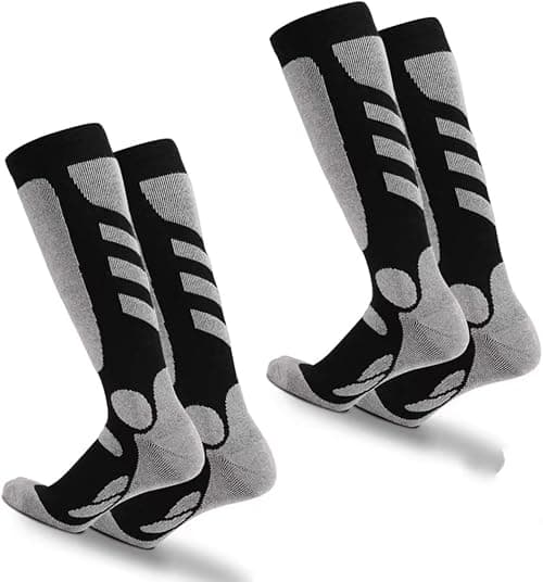 Men's Ski Socks, 2 Pairs Breathable Thick Black Cotton Thermal Ski Touring Socks Long Knee High Hiking Socks Men Ski Socks for Skiing Sports Outdoor, Black on Amazon.ae - Price Tracker