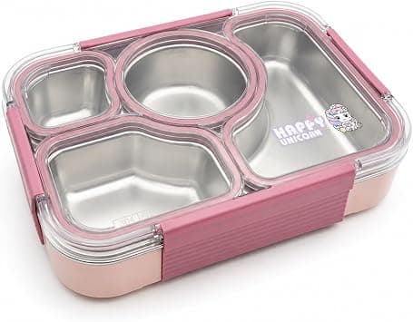 BERAM 4 Compartment Stainless Steel Lunch Box, Leakproof Bento Lunch Container, Food Grade Divided Meal Prep Box for Kids & Adults, Reusable Lunch Box for School, Office & Travel on Amazon.ae - Price Tracker
