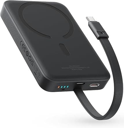 Baseus 30W Magnetic Wireless Power Bank 10000mAh with Built-in USB C Cable – MagSafe Compatible Battery Pack for iPhone 16/15/14/13, Samsung S25/S24 - Black on Amazon.ae - Price Tracker
