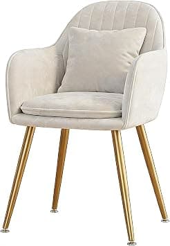 Beauenty Dining Chair, Modern Velvet Dining Chairs, Modern Dining Room Kitchen Chairs with Waist Cushion, Adjust Height Metal Legs, for Living Room Kitchen Vanity (Style 10) on Amazon.ae - Price Tracker