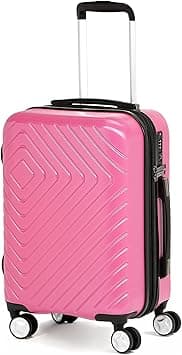 Amazon Basics Geometric Expandable Spinner Luggage with Built-In TSA Lock (50cm), Material: Polycarbonate, 20 Inch - Pink on Amazon.ae - Price Tracker