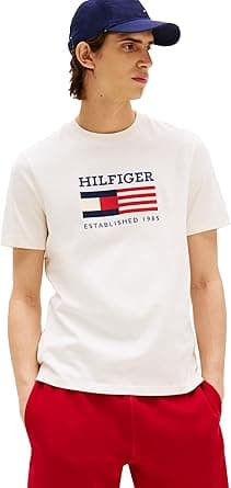 Tommy Hilfiger mens Short Sleeve Cotton Graphic T-shirts With Embroidered Flag Logo Short Sleeve Cotton Graphic T-shirts With Embroidered Flag Logo (pack of 1) on Amazon.ae - Price Tracker