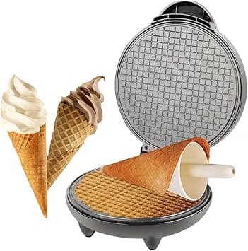 Electric Waffle Cone Maker Machine, 1200W Ice Cream Cone Machine, Double Side Heating, Non-Stick Stainless Steel Mold, Biscuit Ice Cream Egg Rolls Dessert Baking Pan Kitchen Bakeware Tools - Amazon.ae Price Tracker
