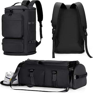 UNIFACE Sports Gym Bag,Large Capacity Travel Duffel Bag with Shoes Compartment for Women and Men,Sports Duffle Bag Travel Backpack Weekender Overnight Bag with Wet Pocket for Workout,Fitness (Black) on Amazon.ae - Price Tracker