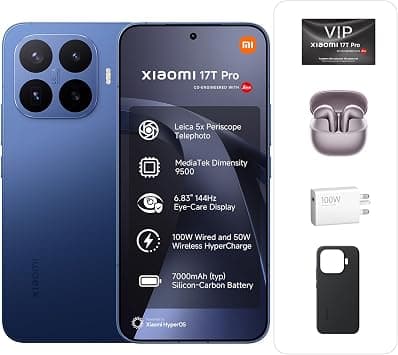 Xiaomi 17T Pro 5G Smartphone 12GB+1TB +Xiaomi Buds 6,Deep Blue | 7000mAh Battery,Leica 5x Periscope Camera,6.83" 144Hz AMOLED Display, 100W HyperCharge–UAE Type Approved على Amazon.ae - متتبع الأسعار