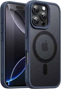 JETech Magnetic Case for iPhone 16 Pro 6.3-Inch Compatible with MagSafe, Translucent Matte Back Slim Shockproof Phone Cover (Storm Blue) - Best Deal Finder