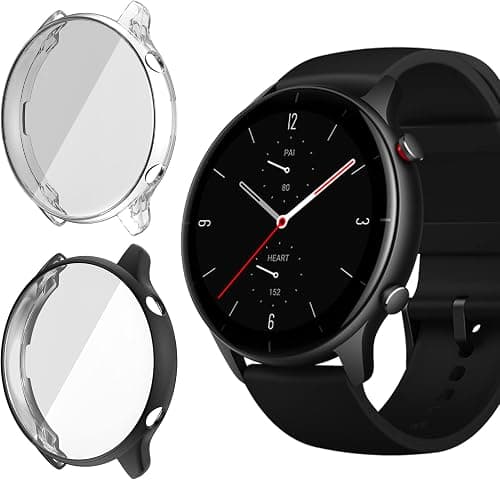 [Pack of 2] Case with Screen Protector Compatible with Amazfit GTR 2e /Amazfit GTR 2, Anti-Scratch, Full Protection Shell, Flexible TPU Protective Case for Amazfit GTR 2e/GTR 2 - Black & على Amazon.ae - متتبع الأسعار
