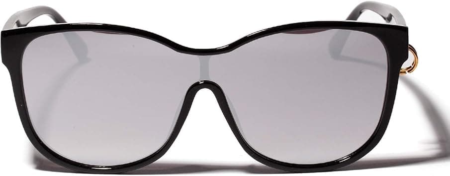 Temples Circled With Circle Shape Cat Accessory Sunglasses Personality Avant Piece Sheet Glasses Sunglasses for Women (Color : Silver) on Amazon.ae - Price Tracker