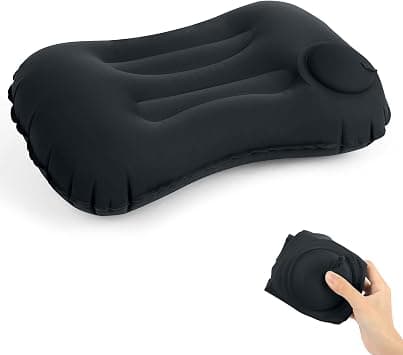 Kaket Inflatable Camping Pillow - Ultralight Travel Pillow for Beach, Adults & Kids (Black) - Best Deal Finder