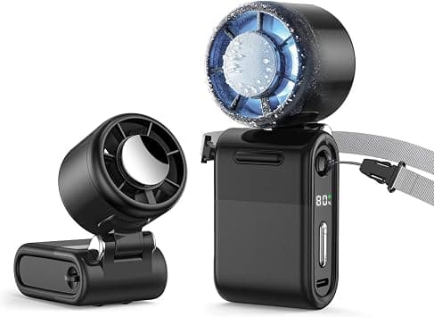 MERTTURM Mini Portable Handheld Fan with Ice Cooling, 10H Runtime Personal Pocket Turbo Fan, 1-100 Speed Adjustable&LED Display, High-Velocity Small Neck Fan for Travel Outdoor Indoor, Black على Amazon.ae - متتبع الأسعار