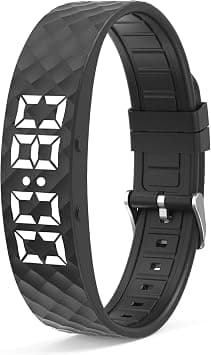 Non-Bluetooth LED Fitness Tracker Watch – Pedometer, Step Counter, Calories, Sleep Monitor, Alarm Clock, IP67 Waterproof Activity Tracker for Adults, Kids & Seniors on Amazon.ae - Price Tracker
