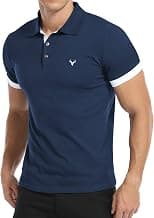 YTD Men's Short Sleeve Polo Shirts Casual Slim Fit Basic Designed Cotton Shirts, A0-grey Blue, XXL - Best Deal Finder