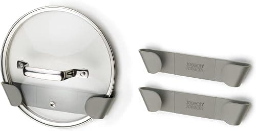 Joseph Joseph Duo - Set of 3 Pot and Pan Lid Holders, Self Adhesive Wall Mount Storage Organiser, Suitable for Lids Up to 24 cm, 3M VHB Tape Included, Grey على Amazon.ae - متتبع الأسعار