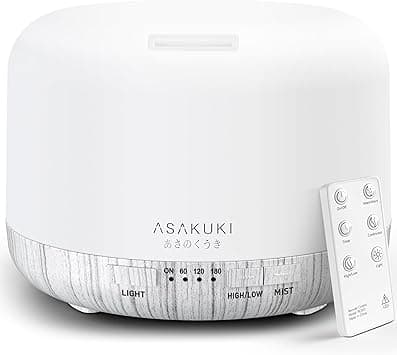 ASAKUKI 500ml Premium, Essential Oil Diffuser with Remote Control, 5 in 1 Ultrasonic Aromatherapy Fragrant Oil Humidifier Vaporizer, Timer and Auto-Off Safety Switch White - Amazon.ae Price Tracker
