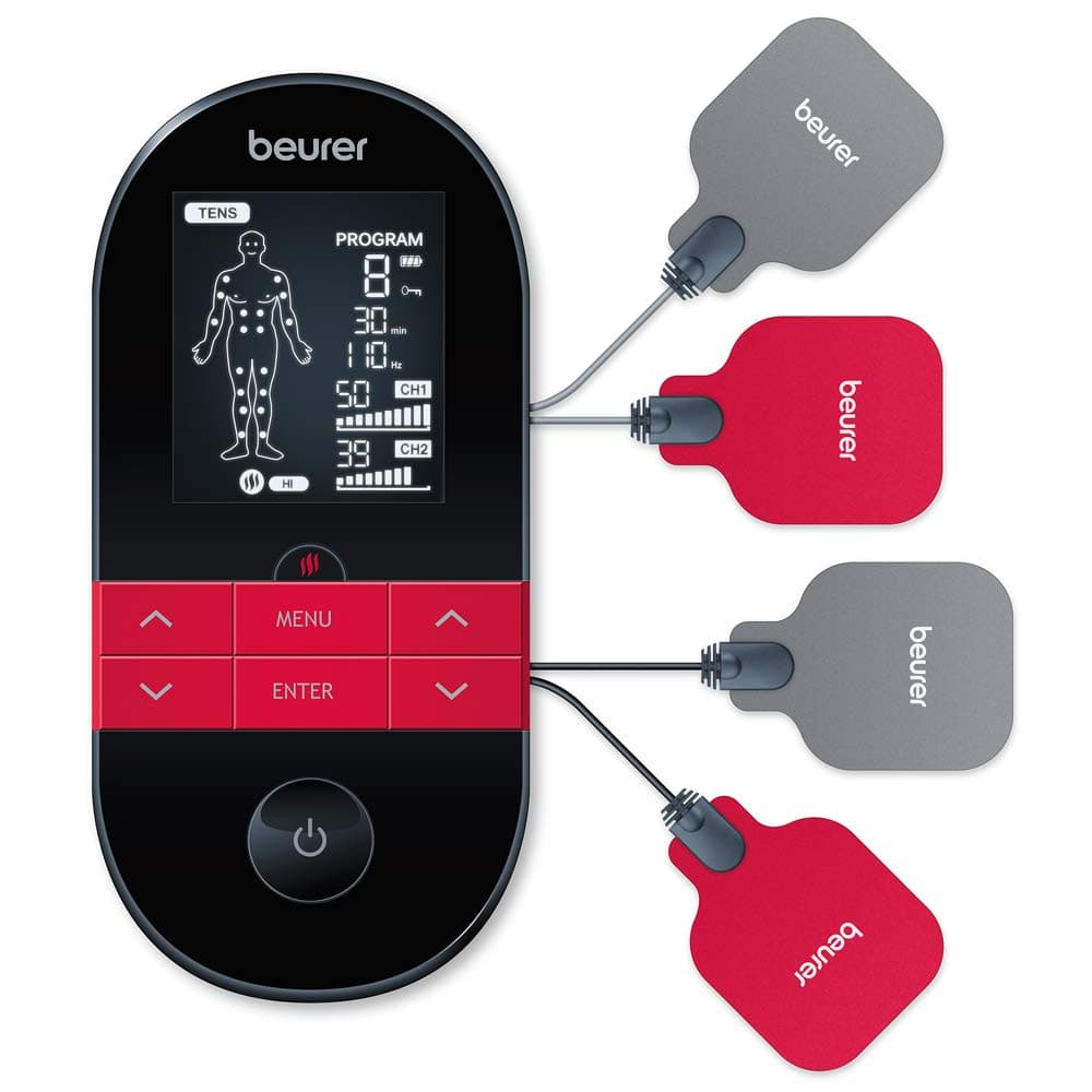 Beurer EM 59 Digital TENS/EMS Device with Heat | 4-in-1 Stimulation Device for Pain Therapy Muscle Stimulation | 4 Electrodes, 70 Programmes and 50 intensity levels | 5 Years Warranty on Amazon.ae - Price Tracker