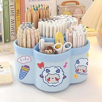 Pen Organizer Container with 6 Slots, 360°Rotating Pencil Pen Holder With Large-capacity for Desk Organizer, Pencil Holder for Desk, Office, School, Home Use on Amazon.ae - Price Tracker