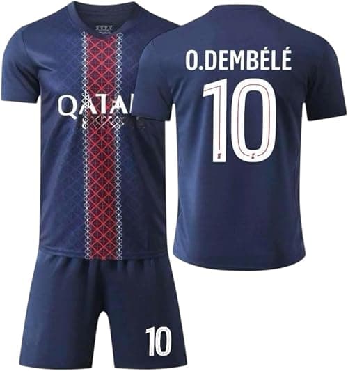 2025-26 New Paris Home O DEMBELE #10 Football Jersey, Fans Replica Jersey Paris no 10 Kit Soccer Training Set Kids & Youth Size. على Amazon.ae - متتبع الأسعار