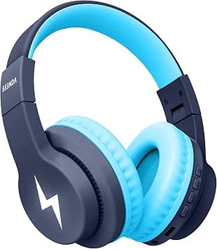 seenda Kids Bluetooth Headphones, JCH-01 Kids Wireless Headphones for School, 85/94dB Volume Limited, 45H Playtime, 3 Lighting Modes, Built-in Mic Headset with Aux Cord for iPad,Dark Blue on Amazon.ae - Price Tracker