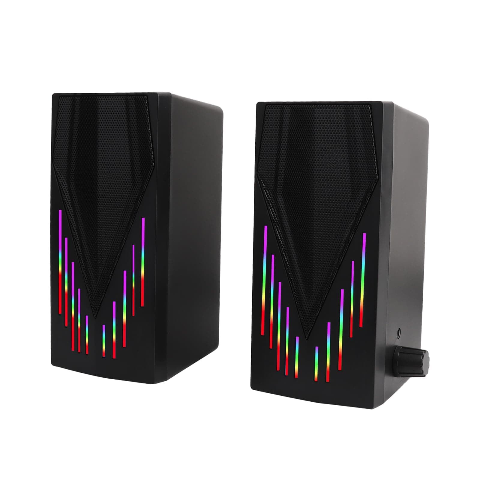 NALACAL Computer Speakers for Desktop PC with Colorful RGB Lighting, USB Powered Gaming Speakers with 3.5mm Aux Input, Enhanced Stereo Sound, and Headphone Jack for Monitor, Laptop, Tablet (Black) on Amazon.ae - Price Tracker