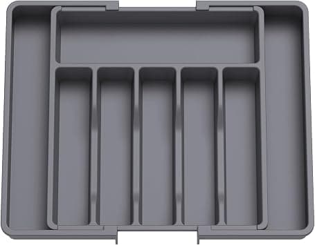 Lifewit Silverware Drawer Organizer, Expandable Utensil Tray for Kitchen, BPA Free Flatware and Cutlery Holder, Adjustable Plastic Storage for Spoons Forks Knives, Large, Dark Gray على Amazon.ae - متتبع الأسعار