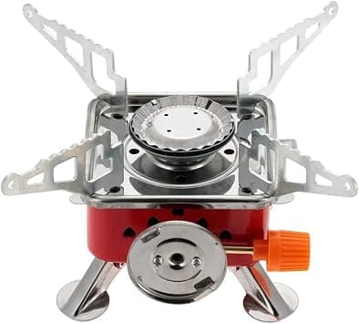 Sulfar Portable Camping Gas Stove | Lightweight Backpack Butane Burner | 2800W High Power with Piezo Ignition | Foldable for Hiking & Outdoor Use Pack - Best Deal Finder
