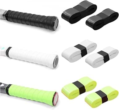 6 Pack Tennis & Badminton Racket Grip Tape, Absorbent Dry Feel Badminton Racket Grip Tape Overgrip Replacement for Squash Baseball Bat Softball Bat (3Colors) - متتبع أسعار Amazon.sa