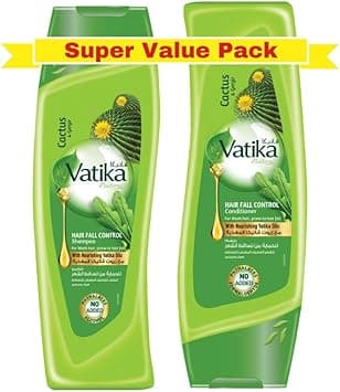 Vatika Naturals Hair Fall Control Shampoo & Conditioner | Enriched With Cactus & Gergir | For Weak Hair, Prone to Fall | Super Value Bundle Pack - 400 ml x 2 on Amazon.ae - Price Tracker