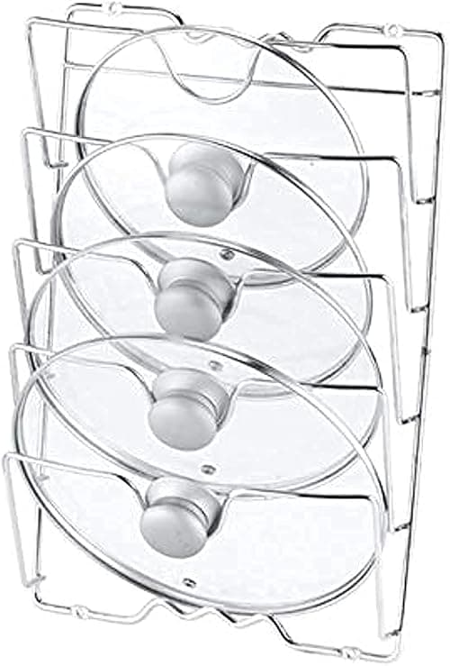 Rubik Kitchen Pot Lid Holder Organizer Stand, Stainless Steel Wall Mounted Rack for Kitchen Wall Door Cabinets, 5 Lids Capacity on Amazon.ae - Price Tracker