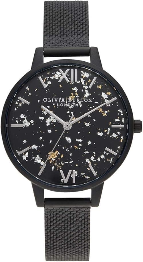 Olivia Burton Womens Celestial Quartz Basic, Black & Black Resin & Gold & Silver Glitter, One Size on Amazon.ae - Price Tracker
