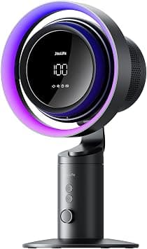 JISULIFE 3-in-1 Table Fan Pro:Desk Fan with H11 Air Purifier and RGB Light | 100-Speed Multi-functional fan, H11 HEPA Filter, 7-Color RGB Light, 10000mAh Battery, 120° Oscillating Fan for Office/Gaming on Amazon.ae - Price Tracker