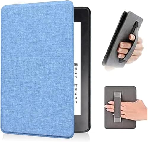 Compatible for Kindle Paperwhite 2024 Case 12th Generation 7 Inch Slim Cover, Lightweight Magnetic PU Leather Smart Cover with Auto Sleep/Wake for Paperwhite E-Reader with Hand Strap (Blue, 7-Inch) على Amazon.ae - متتبع الأسعار