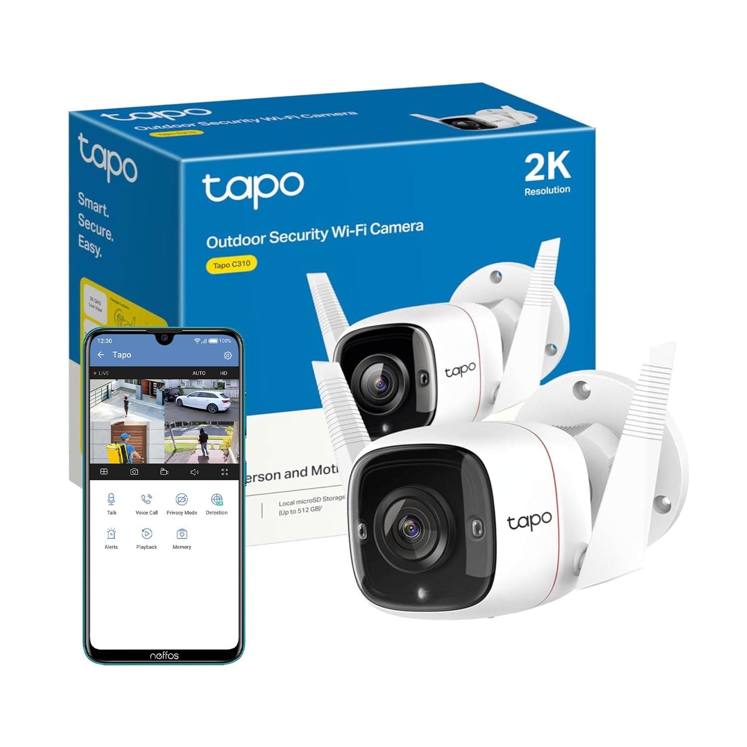 Tapo 2K Outdoor Security Camera, Motion Detection, IP66 Weatherproof, Built-in Siren, 2-way Audio, 3MP, Night Vision, Cloud &SD Card Storage, Works with Alexa & Google Home (Tapo C310) on Amazon.ae - Price Tracker