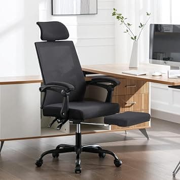 Lepdep Mesh Ergonomic Office Chair with Footrest Home Office Desk Chair 90-135 Adjustable Computer Desk Chair with Wheels 360 Swivel Task Chair (Black) على Amazon.ae - متتبع الأسعار