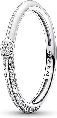 Pandora ME Sterling Silver Pave and White Ring with White Enamel and Clear Cubic Zirconia on Amazon.ae - Price Tracker