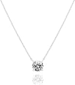 PAVOI 14K Gold Plated Crystal Solitaire 1.5 Carat (7.3mm) CZ Dainty Choker Necklace | Gold Necklaces for Women - Best Deal Finder