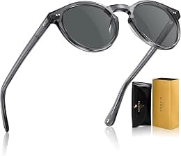 CARFIA Round Acetate Mens Sunglasses Polarized UV Protection Classic Retro Sun Glasses CA5289L - Best Deal Finder