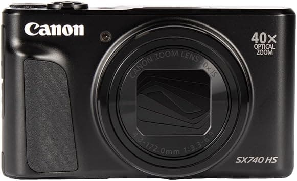 Canon PowerShot SX740 HS Lite Edition Digital Camera (20.3 MP, 40x Optical Zoom, 7.5 cm (3 Inch) Display, DIGIC 8, 4K Ultra HD, HDMI, Wi-Fi, Bluetooth, Automatic Aperture, Automatic Timer, Black | Vlog camera with 40x optical zoom and Bluetooth; 4K video recording, foldable 7.5 cm display, easy to use على Amazon.ae - متتبع الأسعار