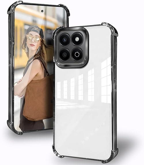 Case for Xiaomi Poco F8 Ultra 5G Transparent Silicone Phone Case with Camera Lens Protection & Reinforced Corners Shockproof Non-Yellowed TPU, Black على Amazon.ae - متتبع الأسعار