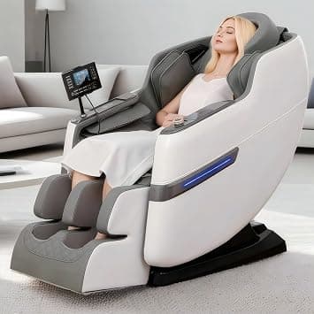 Smart Massage Chair, Massage Recliner with 8 Fixed Points and 6 Auto Programs, Zero Gravity, Foot Massage, Full Body Massager with Heating, Bluetooth Speaker, Control with LED Screen, Knob & AI Voice on Amazon.ae - Price Tracker
