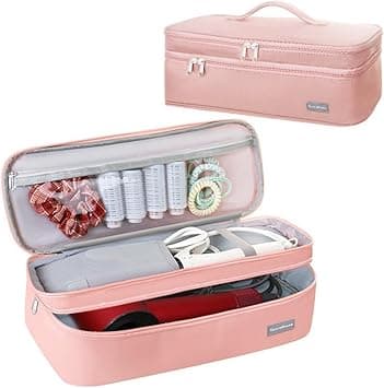 Hair Tools Travel Bag, Portable Double-Layer Storage Bag Compatible with Dyson Hair Dryer and Accessories - Travel Carrying Case for Hairs Dryer, Volumizer, Styler, and Hot Tools. (Pink) on Amazon.ae - Price Tracker
