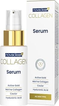 Novaclear Collagen Serum – Anti-Wrinkle Face Serum with Marine Collagen, Gold, Hyaluronic Acid, Retinol & Vitamin C – Improves Skin Firmness, Elasticity & Radiance – For All Skin Types – 30 ML على Amazon.ae - متتبع الأسعار