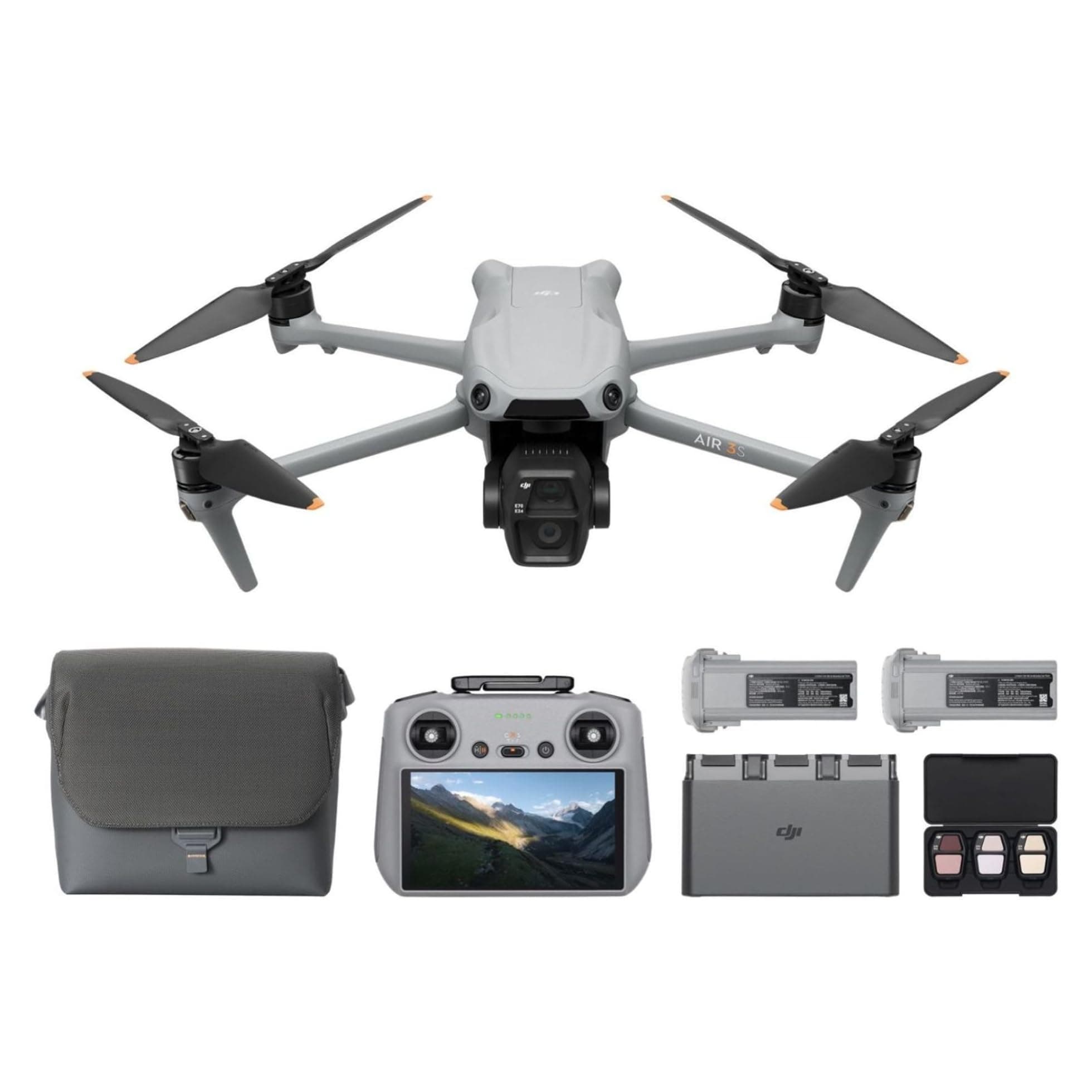 DJI Air 3S Fly More Combo (DJI RC 2), with 1' CMOS Wide-Angle & Medium Tele Camera, 4K/60fps, Omnidirectional Sensing & 3 Batteries, MOIAT Certified - UAE Version with DJI Official Warranty Support on Amazon.ae - Price Tracker