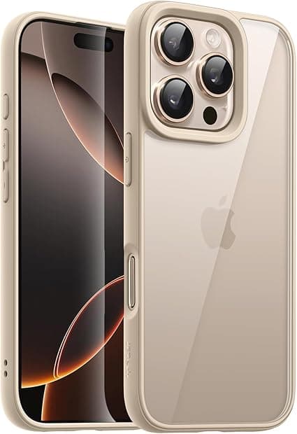 JETech Case for iPhone 16 Pro Max 6.9-Inch, Shockproof Phone Bumper Cover, Solid Color Matte TPU Frame, Anti-Scratch Clear Back (Desert Titanium) on Amazon.ae - Price Tracker