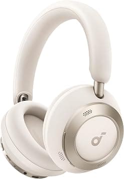 soundcore Space One Pro by Anker, Adaptive Active Noise Cancelling Headphones, Super Foldable Design, 60H Lossless Audio, Ultra-Fast Charging, Hi-Res Wireless Audio with LDAC, Comfortable Fit, White | Adaptive Active Noise Cancelling, 60H Playtime, Hi-Res LDAC, multipoint connection, 6-Mic Calls, 5-Min Charge for 8 Hrs على Amazon.ae - متتبع الأسعار
