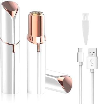 Facial Hair Removal for Women - Mini Travel Face Hair Remover - Electric Shaver Rechargeable Face Trimmer Portable Painless Bikini Razor for Face Lips Chin Armpit Peach Fuzz Arms Legs (White) على Amazon.ae - متتبع الأسعار