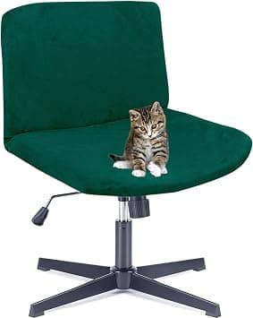 Deisy Dee Velvet Cross Legged Office Chair Covers - Upgrade Your Armless Wide Seat Computer Task Chair with Soft and Vibrant Velvet Stretch Covers - Transform Your Workspace in Minutes (Kelly) on Amazon.ae - Price Tracker