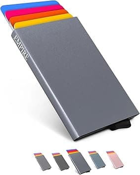 Empire Slim Wallet for Men – RFID/NFC Blocking Card Holder, Minimalist Matte Grey Wallet, Credit Card Case, Small Wallet for Women and Men on Amazon.ae - Price Tracker