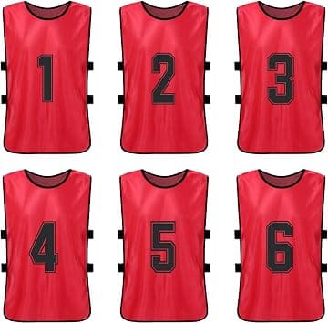 NANZU 6 PCS Adults Soccer Pinnies Quick Drying Football Jerseys Youth Sports Scrimmage Soccer Training Numbered Bibs Practice Sports Vest on Amazon.ae - Price Tracker