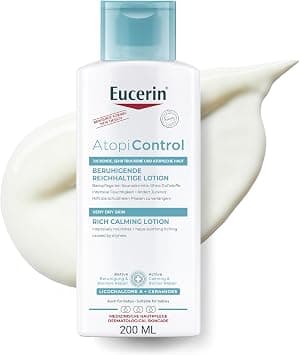 Eucerin AtopiControl Body Lotion with Natural Omega Oils and Ceramides, Relieves Localized Irritation and Immediately Stops Itching, Preserves Skin Barrier for Atopic and Dry Skin, 250ml on Amazon.ae - Price Tracker