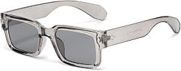 EYLRIM Square Frame Sunglasses for Women Men Trendy Chunky Rectangle Sun Glasses Black Shades UV400 Protection - Best Deal Finder